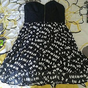 Strapless mini bird dress